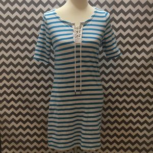 GAP dress sz medium Teal striped dress